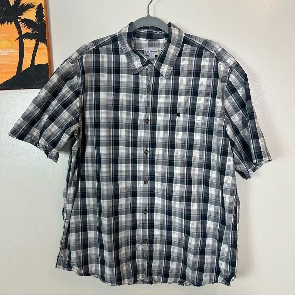Carhartt Black and White Casual Button Down Shirt